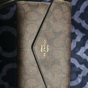 Coach Signature Brown Clutch